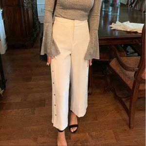 ZARA White Wide Leg Trousers (M)
